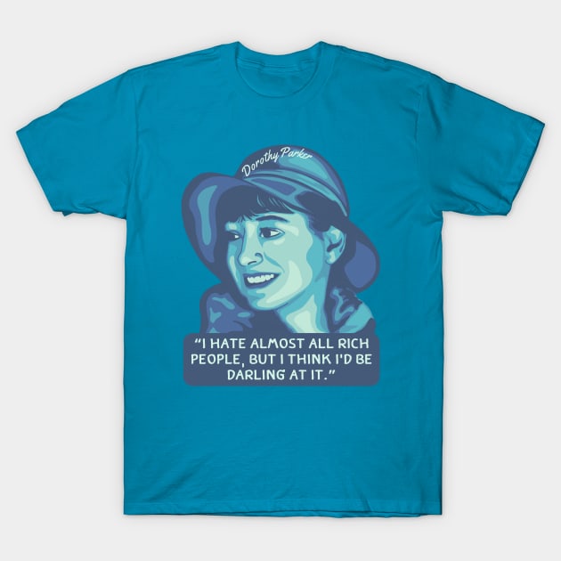 Dorothy Parker Portrait and Quote T-Shirt by Slightly Unhinged